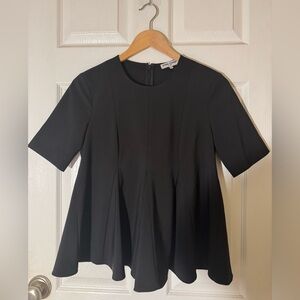Opening Ceremony Black Short Sleeve Peplum Top